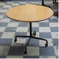 Herman Miller Blonde 36" Round Rolling Meeting Table